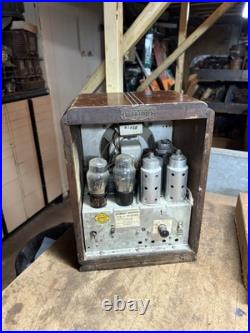 Vintage R140-A Stewart Warner Superheterodyne Electric Tube Radio Wood Case USA