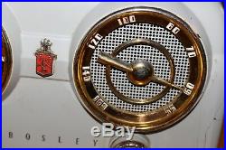 Vintage RARE 1950s Crosley Tube Radio #D-25 Art Deco Dashboard Clock Radio