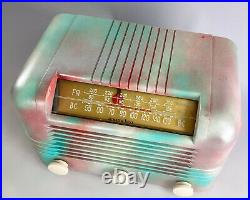 Vintage RCA /ATWATER KENT Unique Multi-Color Bakelite AM TUBE RADIO WORKS