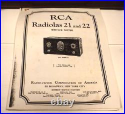 Vintage RCA RADIOLA 21 /AR1258 Untested with ALL 5 TUBES & 2 MANUALS untested