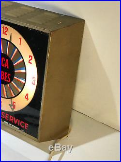 Vintage RCA Radio Lighted Clock TV Tubes Service RCA Advertising Light Sign NICE