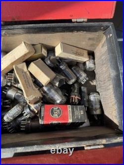 Vintage RCA Radio / TV Repairman Tube Case Caddy With Contents