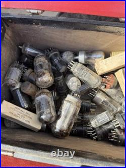 Vintage RCA Radio / TV Repairman Tube Case Caddy With Contents