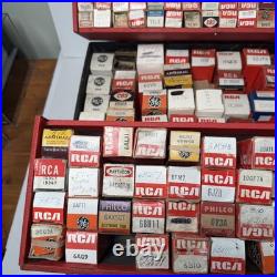 Vintage RCA Radio TV Repairman Vacuum Tube Caddy Case Tool Box With 160+ Tubes