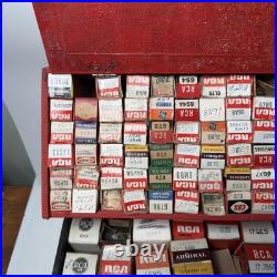 Vintage RCA Radio TV Repairman Vacuum Tube Caddy Case Tool Box With 160+ Tubes