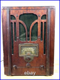 Vintage RCA Superheterodyne AM/SW Tombstone Tube Radio 5T 1936 Tested Works Wood