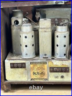 Vintage RCA Superheterodyne AM/SW Tombstone Tube Radio 5T 1936 Tested Works Wood