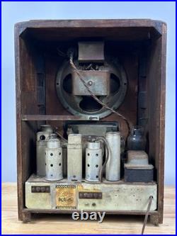Vintage RCA Superheterodyne AM/SW Tombstone Tube Radio 5T 1936 Tested Works Wood