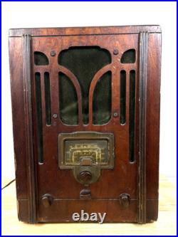 Vintage RCA Superheterodyne AM/SW Tombstone Tube Radio 5T 1936 Tested Works Wood