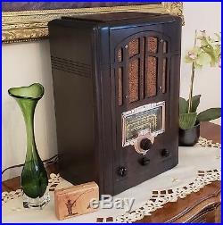 Vintage RCA Tombstone Radio AM/SW 6T2 (1936) Electronics Restored-Orig. Finish