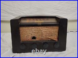 Vintage RCA Victor Black Gold Bakelite Tube Radio Model 8R71 Superheterodyne