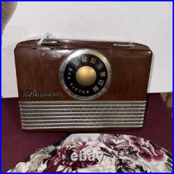 Vintage RCA Victor Brown Bakelite UNTESTED Portable Tube Radio