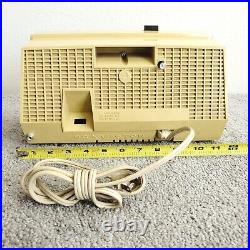 Vintage RCA Victor C-4EM Tube Radio Clock Levermatic AM MCM Cream White Works
