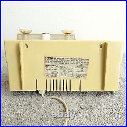 Vintage RCA Victor C-4EM Tube Radio Clock Levermatic AM MCM Cream White Works