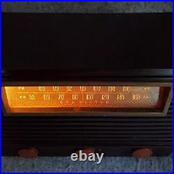 Vintage RCA Victor Tube Radio Brown 1960's MCM Brown Bakelite AM/FM Working
