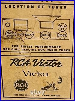 Vintage RCA Victor USA Tube Radio Model 56X5 Superheterodyne Working 1945-1946