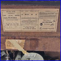 Vintage RCA Victor Victrola 85U Tube Radio Record Player Console Untested