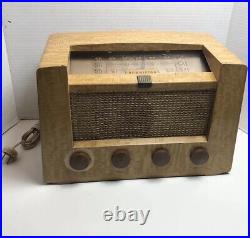 Vintage RCA Victor Wood Tube Radio Model 8R76 Working Lights Up