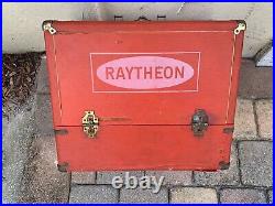 Vintage RED RAYTHEON Tube Caddy TV Radio Repairman Serviceman Case RARE 18x15x9
