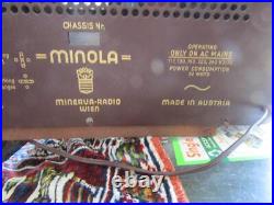 Vintage Radio Minerva made in Austria Model 593 1958 4 Band tube radio MCM Ver Vintage Radio Minerva made in Austria Model 593 1958 4 Band tube radio MCM Ver