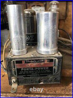 Vintage Radio SYMPHONY wood tube cathedral WithG. T. C. Porta-power power supply
