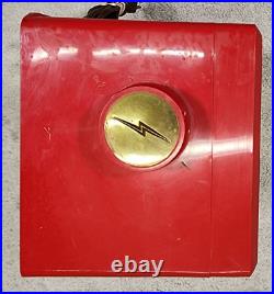 Vintage Radio Sylvania 5484 Antique Tube Clock Radio Ravishing Red 1955