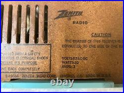 Vintage Radio Zenith Model F510 1955 Belair Blue and White AM Vacuum Tube 7552