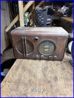 Vintage Rare 1930s Art Deco Firestone Air Chief Electric Tube Radio Wood Case