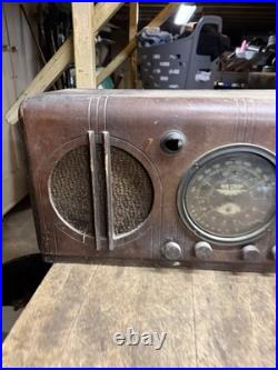 Vintage Rare 1930s Art Deco Firestone Air Chief Electric Tube Radio Wood Case