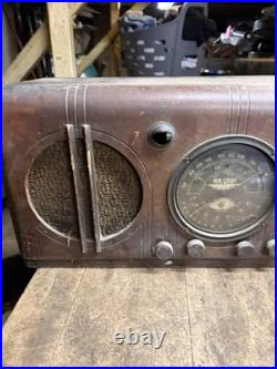 Vintage Rare 1930s Art Deco Firestone Air Chief Electric Tube Radio Wood Case