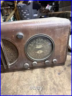 Vintage Rare 1930s Art Deco Firestone Air Chief Electric Tube Radio Wood Case
