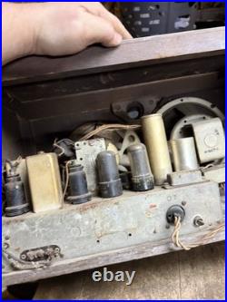 Vintage Rare 1930s Art Deco Firestone Air Chief Electric Tube Radio Wood Case