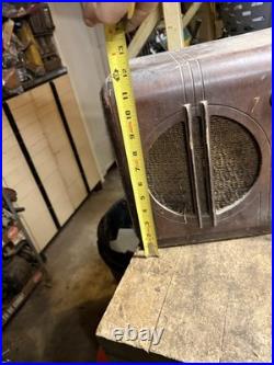 Vintage Rare 1930s Art Deco Firestone Air Chief Electric Tube Radio Wood Case