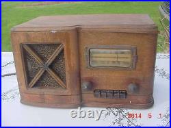 Vintage Rare 1939 Sears Catalog Silvertone 7251 Tube Radio Wood Case Art Deco
