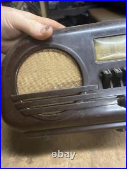 Vintage Rare Art Deco Brown Bakelite Electric Tube Radio Grantline 502 Series A