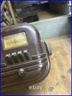 Vintage Rare Art Deco Brown Bakelite Electric Tube Radio Grantline 502 Series A