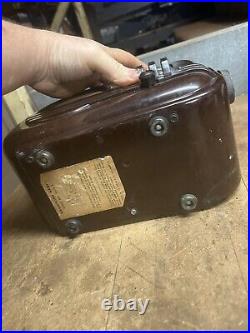 Vintage Rare Art Deco Brown Bakelite Electric Tube Radio Grantline 502 Series A
