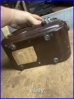 Vintage Rare Art Deco Brown Bakelite Electric Tube Radio Grantline 502 Series A