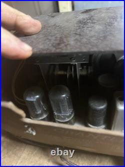 Vintage Rare Art Deco Brown Bakelite Electric Tube Radio Grantline 502 Series A