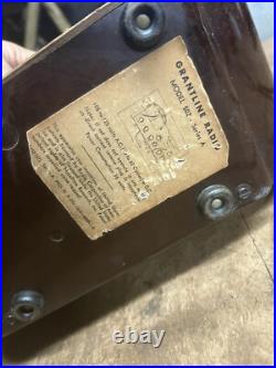 Vintage Rare Art Deco Brown Bakelite Electric Tube Radio Grantline 502 Series A