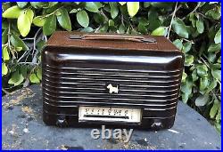 Vintage Rare Art Deco Leatherette Remler scottie dog Tube Radio Model 5400