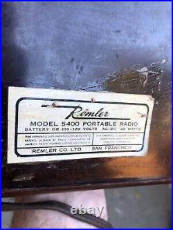 Vintage Rare Art Deco Leatherette Remler scottie dog Tube Radio Model 5400