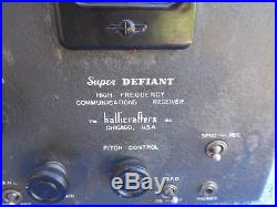 Vintage Rare Hallicrafters Super Defiant Receiver Tube Ham Radio SX 25