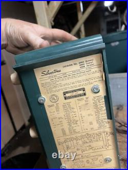 Vintage Rare Old Original Silvertone 3006 Green Bakelite Electric Tube Radio USA