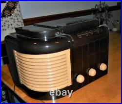 Vintage Rca Victor Brown Bakelite Vacum Tube Radio Art Deco Style Refurbished