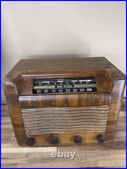 Vintage Rca Victor Short Wave Tube Radiomodel 28x Wood Tabletop Working 1941