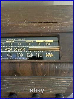 Vintage Rca Victor Short Wave Tube Radiomodel 28x Wood Tabletop Working 1941
