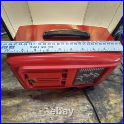 Vintage Red Bakelite 1940's Emerson 522 Radio Working AM Tube