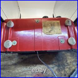 Vintage Red Bakelite 1940's Emerson 522 Radio Working AM Tube