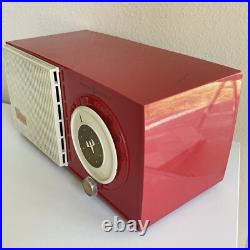 Vintage Red and White 1955 General Electric Model 471 AM Tube Radio Real Charmer